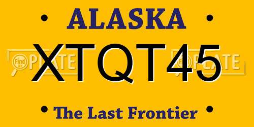 XTQT45 Alaska License Plate