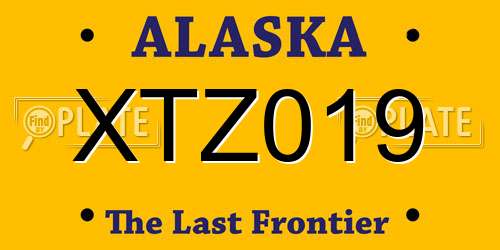 XTZ019 Alaska License Plate