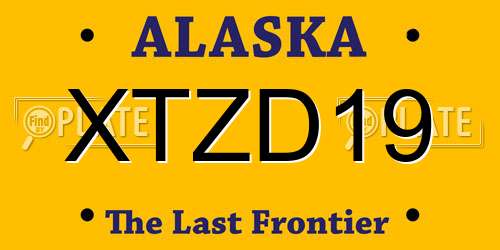 XTZD19 Alaska License Plate