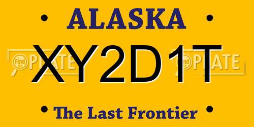 XY2D1T Alaska License Plate