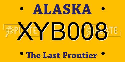 XYB008 Alaska License Plate