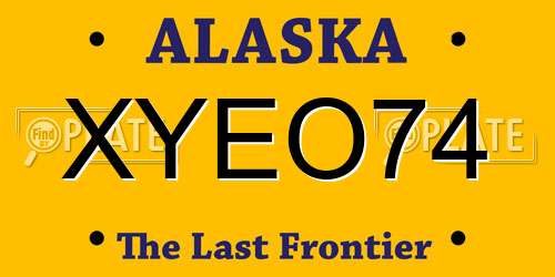XYEO74 Alaska License Plate