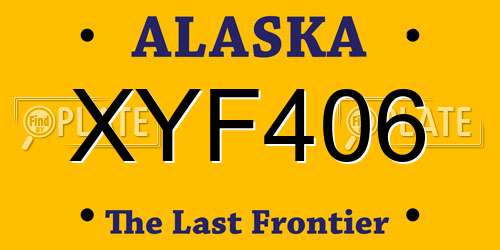 XYF406 Alaska License Plate