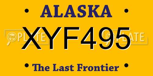 XYF495 Alaska License Plate