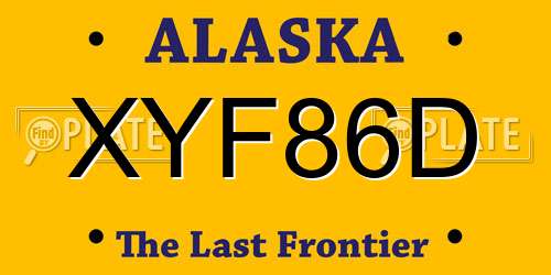 XYF86D Alaska License Plate