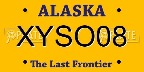 XYSO08 Alaska License Plate