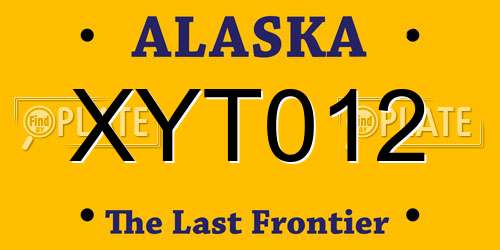 XYT012 Alaska License Plate