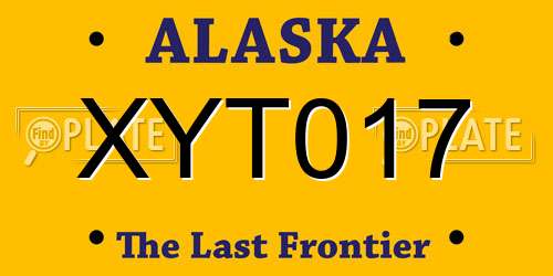 XYT017 Alaska License Plate