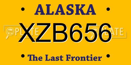 XZB656 Alaska License Plate