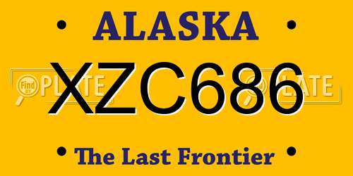 XZC686 Alaska License Plate