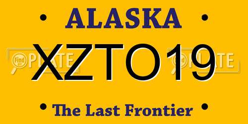 XZTO19 Alaska License Plate