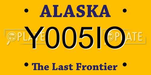 Y005IO Alaska License Plate