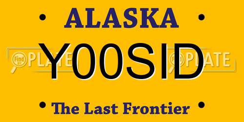Y00SID Alaska License Plate