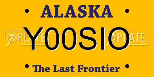 Y00SIO Alaska License Plate