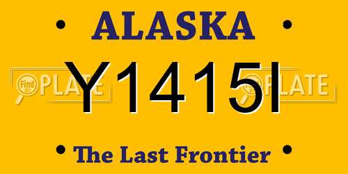 Y1415I Alaska License Plate