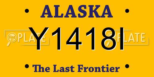 Y1418I Alaska License Plate