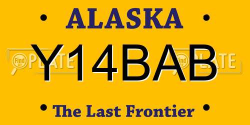 Y14BAB Alaska License Plate