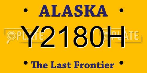 Y2180H Alaska License Plate