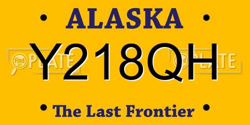 Y218QH Alaska License Plate