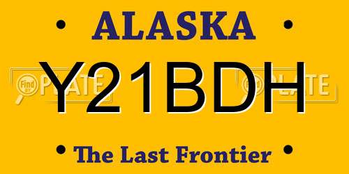 Y21BDH Alaska License Plate