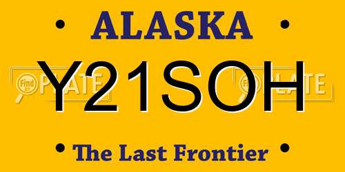 Y21SOH Alaska License Plate