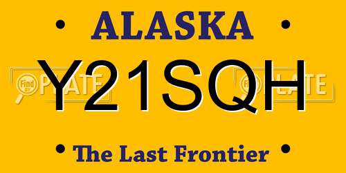 Y21SQH Alaska License Plate