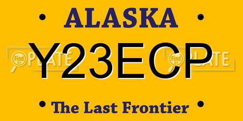 Y23ECP Alaska License Plate