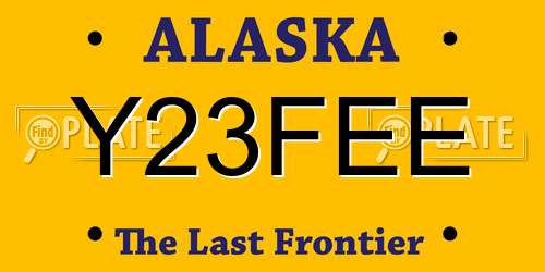Y23FEE Alaska License Plate