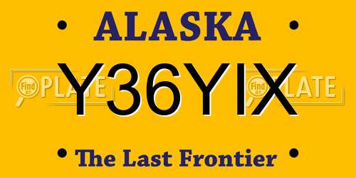 Y36YIX Alaska License Plate