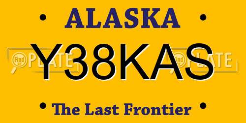 Y38KAS Alaska License Plate