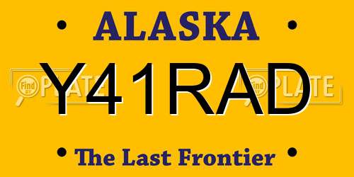 Y41RAD Alaska License Plate