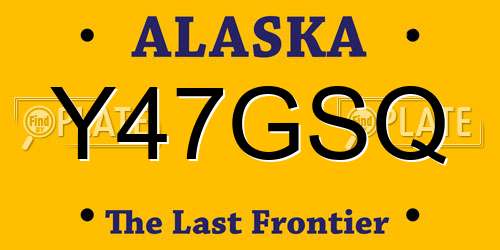 Y47GSQ Alaska License Plate