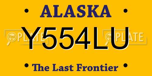 Y554LU Alaska License Plate
