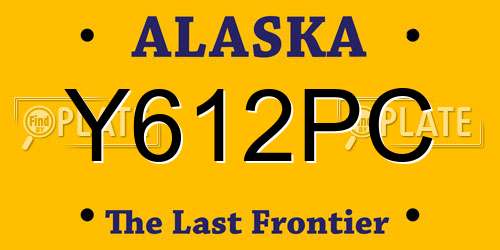 Y612PC Alaska License Plate