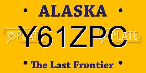 Y61ZPC Alaska License Plate