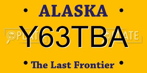 Y63TBA Alaska License Plate