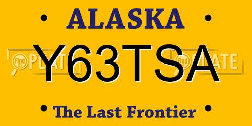 Y63TSA Alaska License Plate