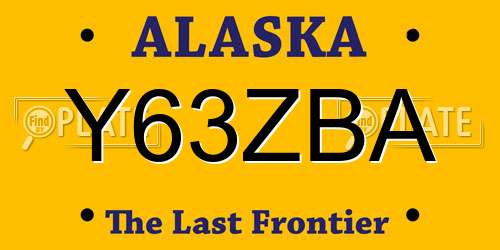 Y63ZBA Alaska License Plate