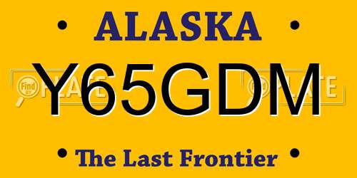 Y65GDM Alaska License Plate