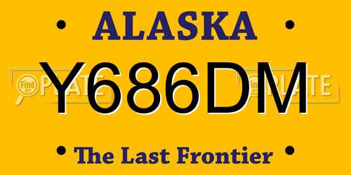 Y686DM Alaska License Plate