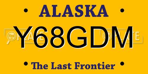 Y68GDM Alaska License Plate