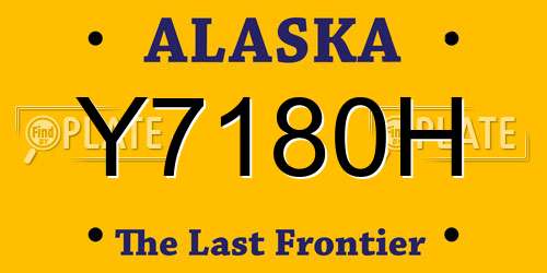 Y7180H Alaska License Plate