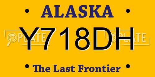 Y718DH Alaska License Plate