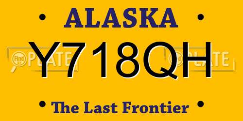 Y718QH Alaska License Plate
