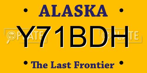 Y71BDH Alaska License Plate