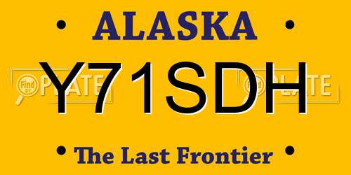 Y71SDH Alaska License Plate