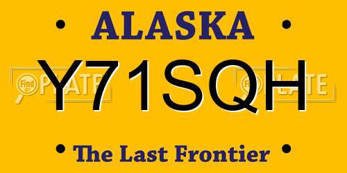 Y71SQH Alaska License Plate