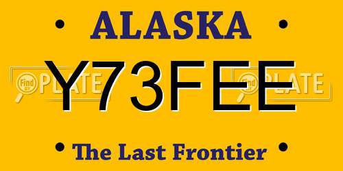 Y73FEE Alaska License Plate