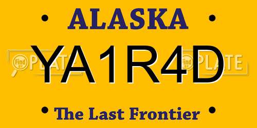 YA1R4D Alaska License Plate
