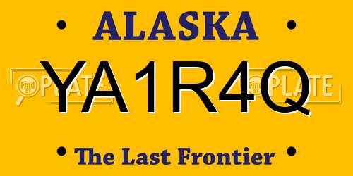 YA1R4Q Alaska License Plate
